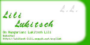 lili lukitsch business card
